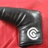 Cleveland Black Leather Blade Putter Headcover Very Good Golf Head Cover